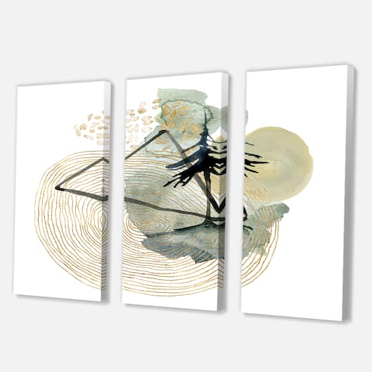 Designart - Abstract Landscape Of Mountains Moon and Tree - Mid-Century Modern Canvas Wall Art Print